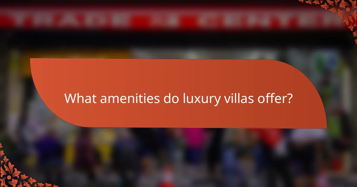 What amenities do luxury villas offer?
