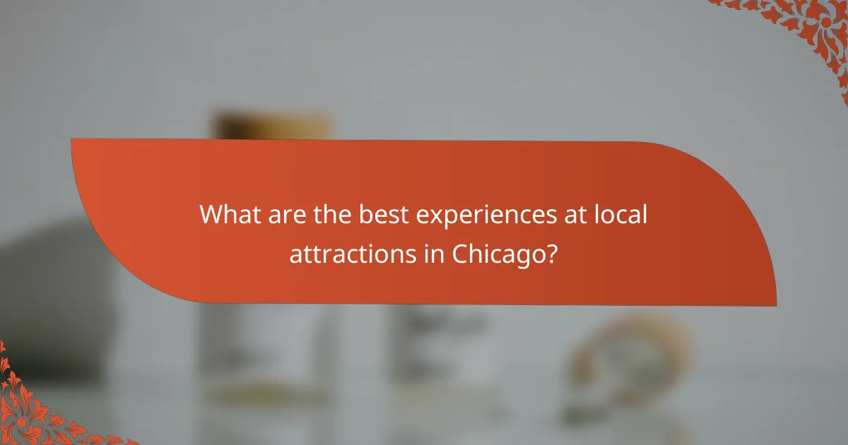 What are the best experiences at local attractions in Chicago?